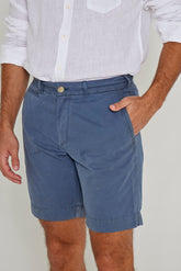OTMAN – Straight cut cotton Bermuda shorts – Men – Navy blue